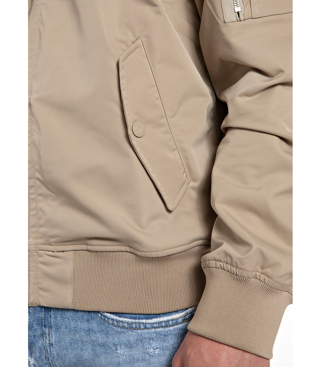 サテンポリショートブルゾン 詳細画像 サンドベージュ 5